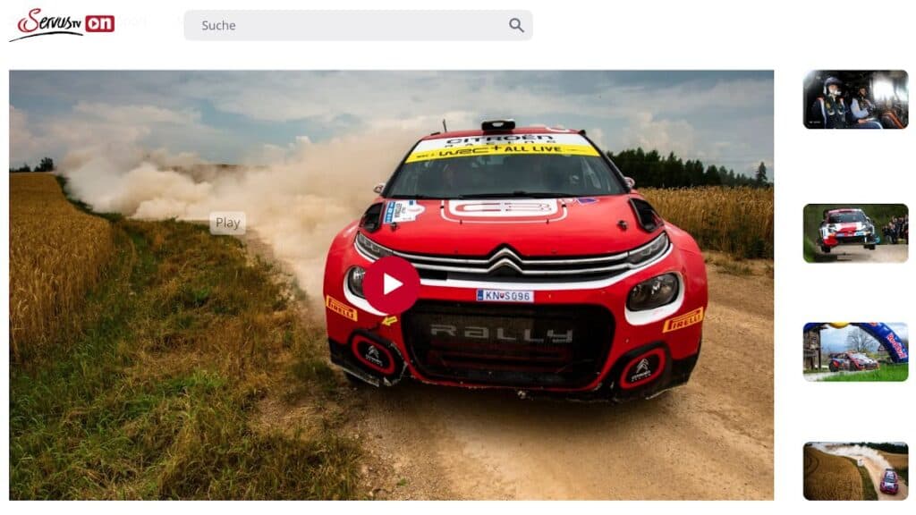Watching WRC Rally on ServusTV